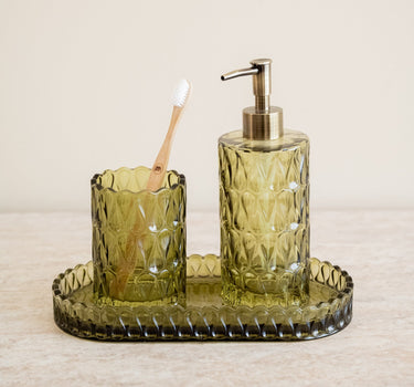 Tandenborstelhouder Pear Glas Groen - Things I Like Things I Love