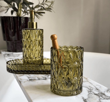 Tandenborstelhouder Pear Glas Groen - Things I Like Things I Love
