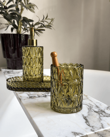 Tandenborstelhouder Pear Glas Groen - Things I Like Things I Love