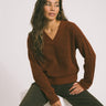 TASSA V - NECK KNIT Brandy Brown - Things I Like Things I Love