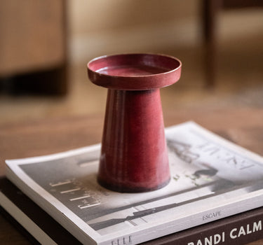 Tealight Holder Metal Burgundy - Things I Like Things I Love