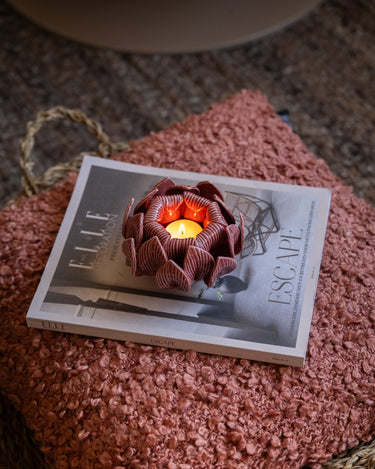 Tealight Holder Petals Burgundy - Things I Like Things I Love
