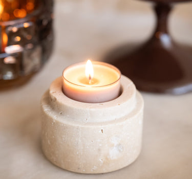 Tealight Holder Travertine Natural - Things I Like Things I Love
