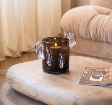 Tealight Holder / Vase Steggy Smoked Glass - Things I Like Things I Love