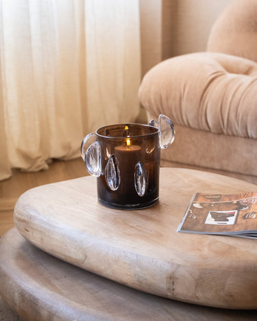 Tealight Holder / Vase Steggy Smoked Glass - Things I Like Things I Love