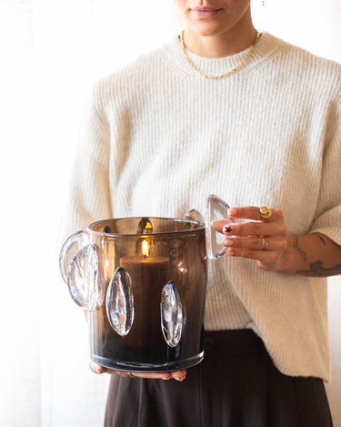 Tealight Holder / Vase Steggy Smoked Glass - Things I Like Things I Love