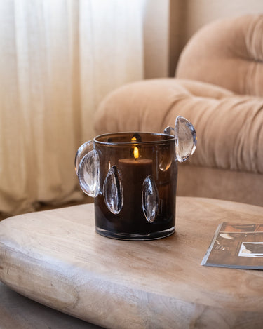 Tealight Holder / Vase Steggy Smoked Glass - Things I Like Things I Love