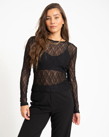 Tessy O - Neck Lace Top Black - Things I Like Things I Love