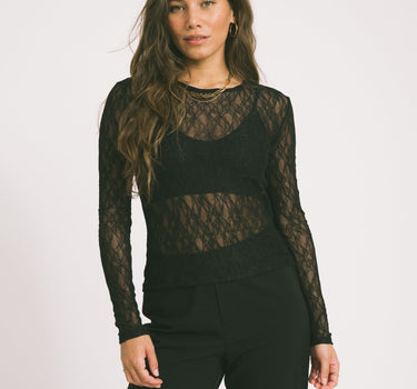 Tessy O - Neck Lace Top Black - Things I Like Things I Love