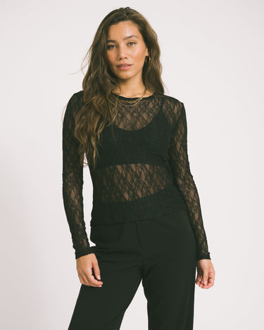 Tessy O - Neck Lace Top Black - Things I Like Things I Love