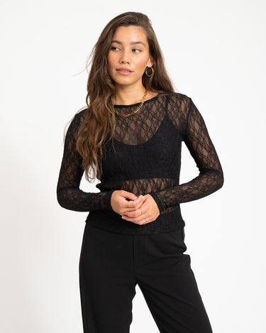 Tessy O - Neck Lace Top Black - Things I Like Things I Love