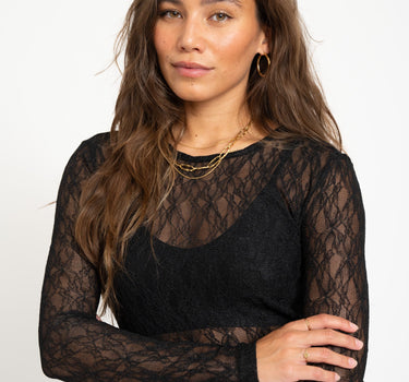 Tessy O - Neck Lace Top Black - Things I Like Things I Love