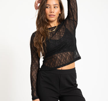 Tessy O - Neck Lace Top Black - Things I Like Things I Love
