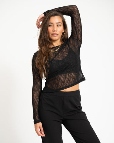 Tessy O - Neck Lace Top Black - Things I Like Things I Love