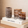 Theelichthouder Marmer Glas Bruin - Things I Like Things I Love