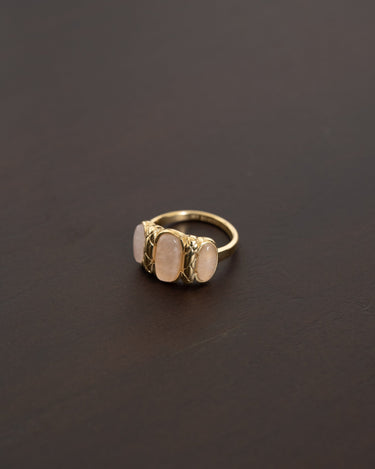 Three Rose Quartz Ring Gold - Things I Like Things I Love