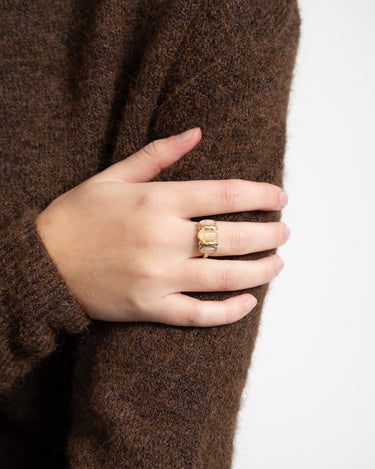Three Rose Quartz Ring Gold - Things I Like Things I Love