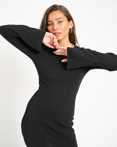 Tiffany Knit Dress Black - Things I Like Things I Love