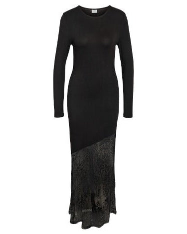 Tika Long Assymetric Lace Black - Things I Like Things I Love