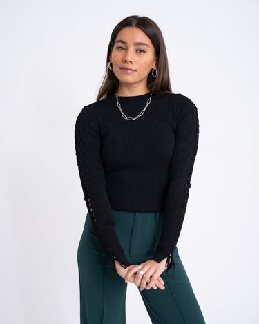 Tikka Tie Knit Pullover Black - Things I Like Things I Love