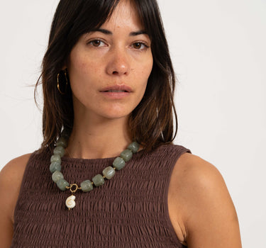 TILTIL Necklace Bead Shell Green