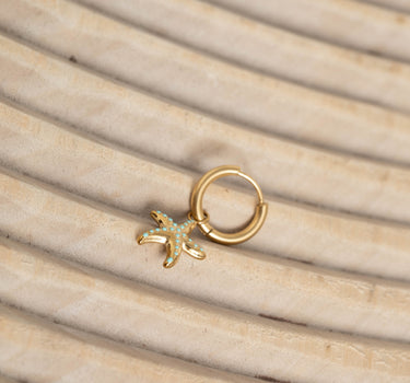 TILTIL Earrings Gold Plated Hoop Seastar Gold