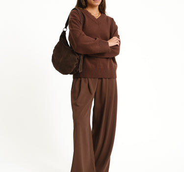 TILTIL Percy V-Neck Pullover Brown