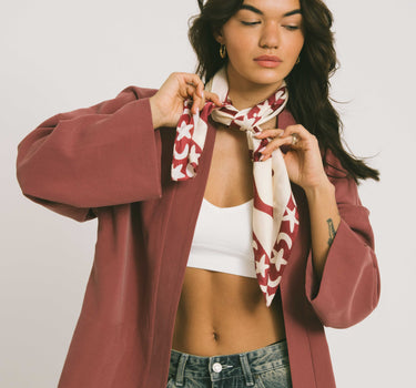 TILTIL Satin Scarf Luna Bordeaux