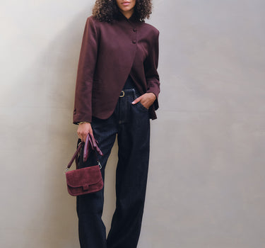 Bag Flora REAL SUEDE Bordeaux