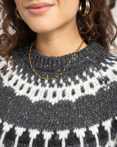 Tillie O - Neck Knit Medium Grey Melange - Things I Like Things I Love