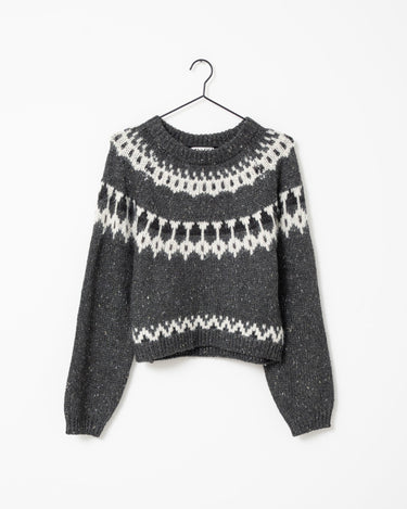 Tillie O - Neck Knit Medium Grey Melange - Things I Like Things I Love