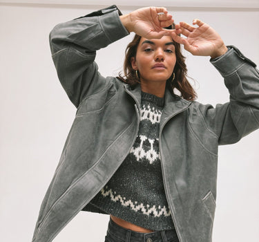 Tillie O - Neck Knit Medium Grey Melange - Things I Like Things I Love