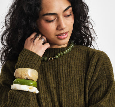 TILTIL Acrylic Squary Bangle Green - Things I Like Things I Love