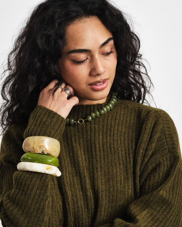 TILTIL Acrylic Squary Bangle Green - Things I Like Things I Love