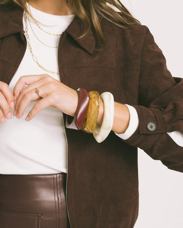 TILTIL Acrylic Squary Bangle Offwhite - Things I Like Things I Love