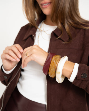 TILTIL Acrylic Squary Bangle Offwhite - Things I Like Things I Love