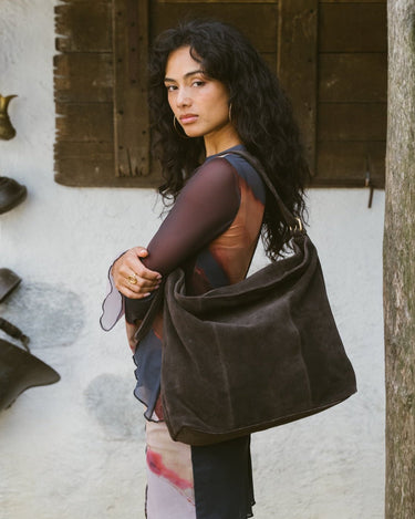 TILTIL Ariana Bag Dark Brown Suede - Things I Like Things I Love