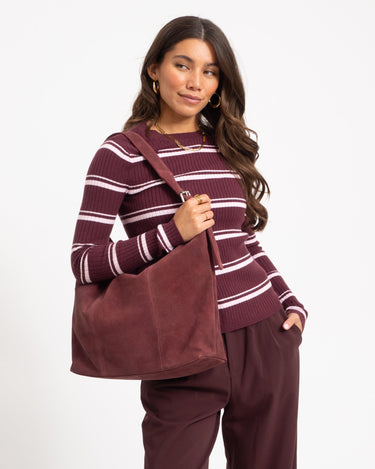 TILTIL Ariana Bag Suede Donkerpaars - Things I Like Things I Love