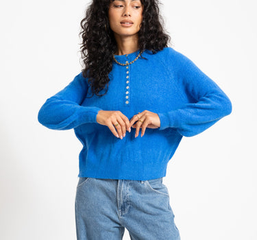 TILTIL Arya Button Up Knit Blue One Size - Things I Like Things I Love