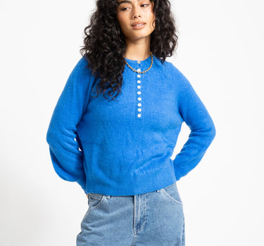 TILTIL Arya Button Up Knit Blue One Size - Things I Like Things I Love