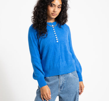 TILTIL Arya Button Up Knit Blue One Size - Things I Like Things I Love
