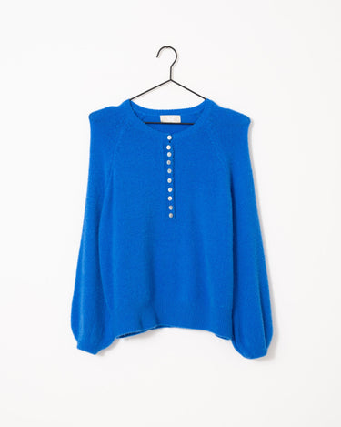 TILTIL Arya Button Up Knit Blue One Size - Things I Like Things I Love