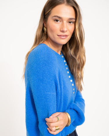 TILTIL Arya Button Up Knit Blue One Size - Things I Like Things I Love