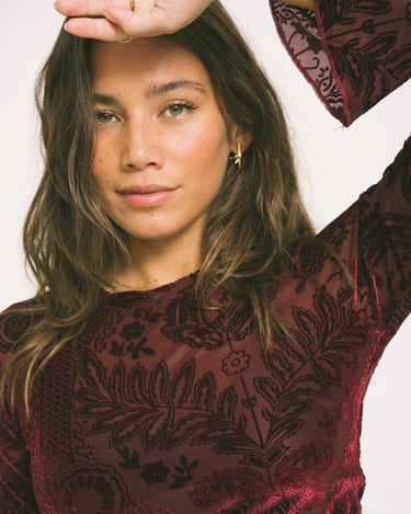 TILTIL Arya Velvet Longsleeve Bordeaux - Things I Like Things I Love