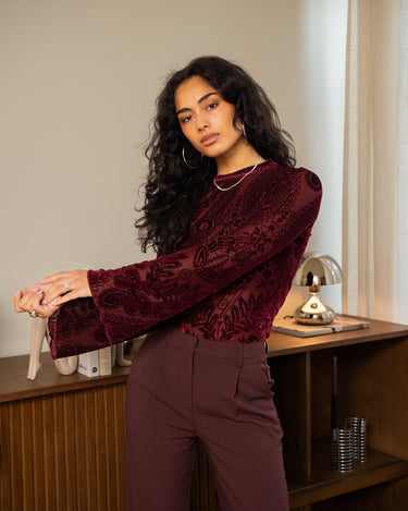 TILTIL Arya Velvet Longsleeve Bordeaux - Things I Like Things I Love