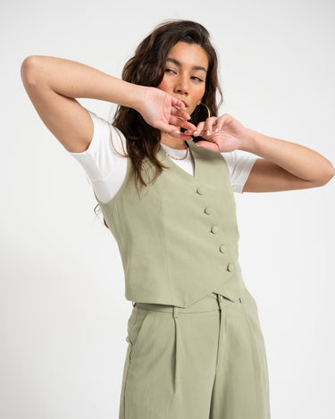 TILTIL Asym Gilet Sage - Things I Like Things I Love