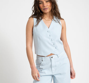 TILTIL Asym Viscose Gilet Light Blue - Things I Like Things I Love