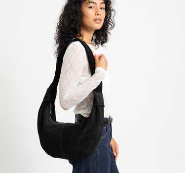 TILTIL Bag Leila REAL SUEDE Zwart - Things I Like Things I Love