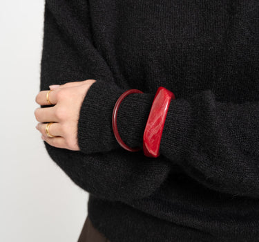 TILTIL Bangle Thin Roundy Burgundy Red - Things I Like Things I Love