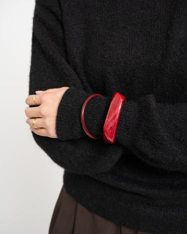 TILTIL Bangle Thin Roundy Burgundy Red - Things I Like Things I Love